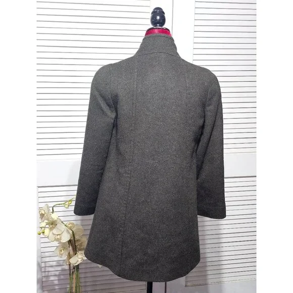 Jimmy Hourihan Women's Gray Wool Swing Coat Size M (E 40) Made In Spain 2939 - Picture 5 of 15